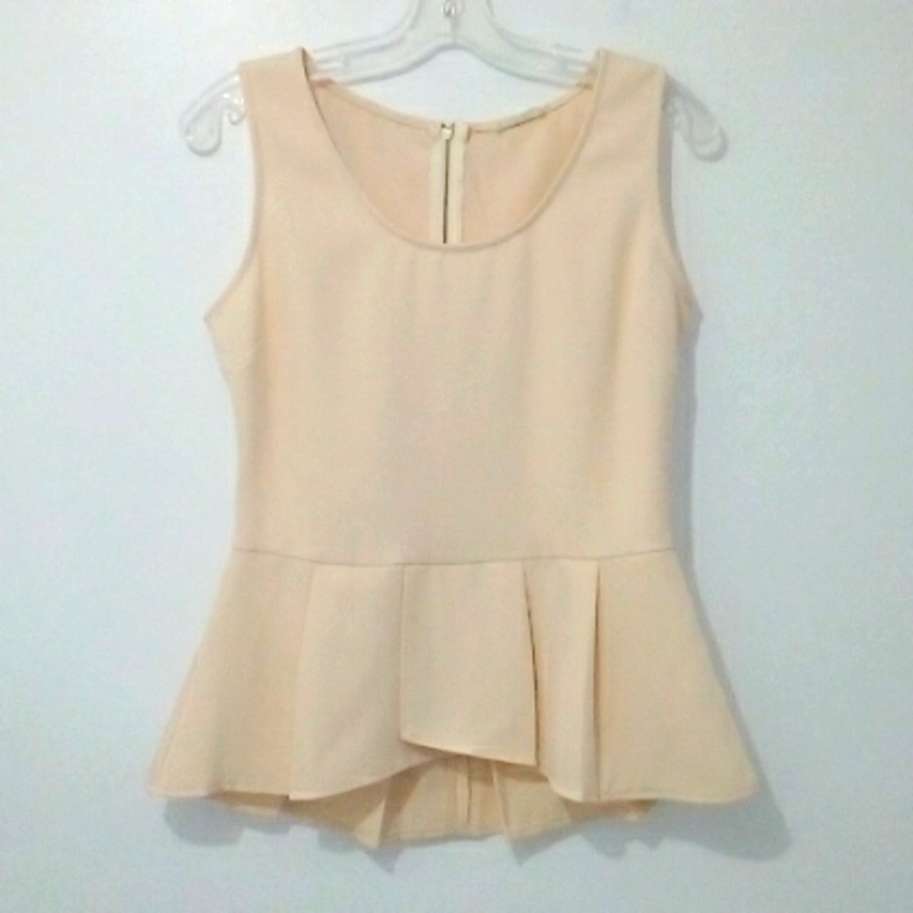 Sis Sis beige peplum sleeveless top
